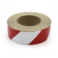 Bílo-červená pravá reflexní výstražná páska - délka 45 m, šířka 5 cm