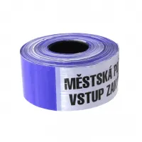 Bílo-modrá vytyčovací páska "MĚSTSKÁ POLICIE - VSTUP ZAKÁZÁN" - délka 500 m, šířka 7,5 cm
