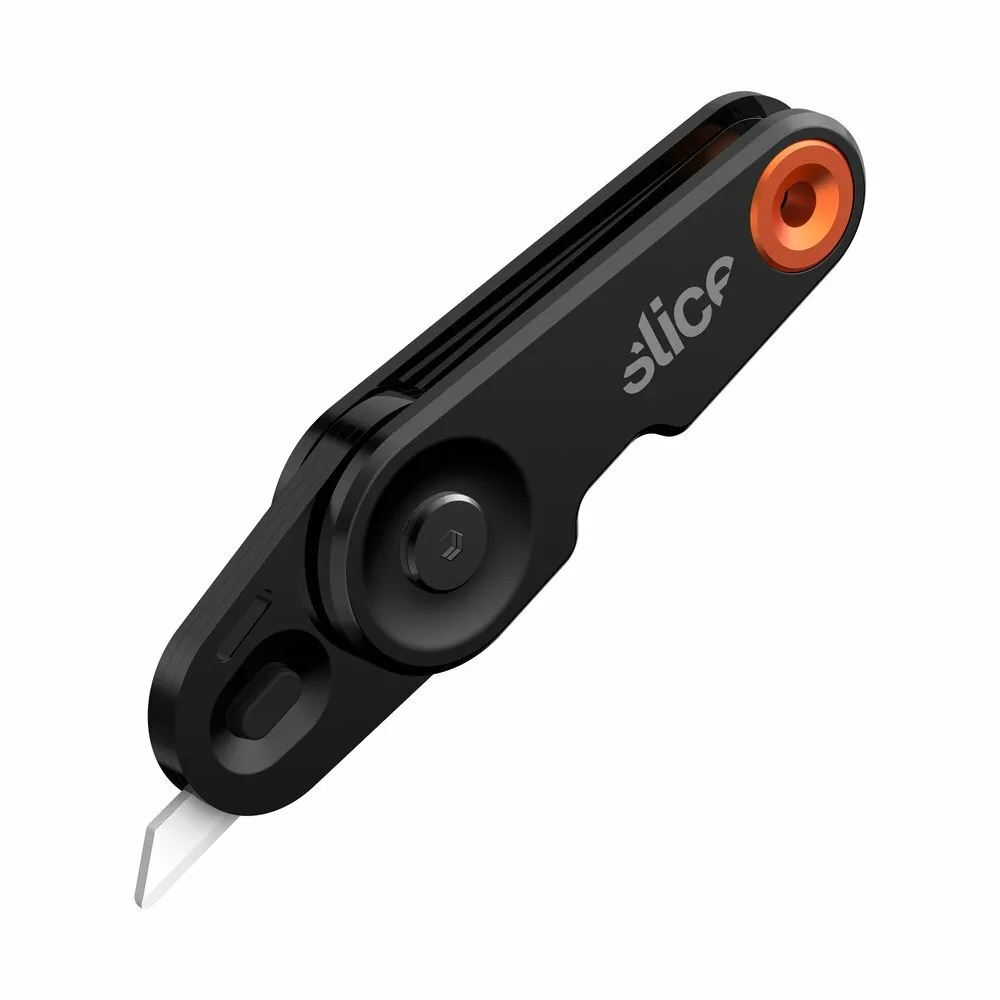 Černo-oranžový plastový skládací univerzální nůž SLICE - délka 10 cm, šířka 2,6 cm, výška 1,2 cm