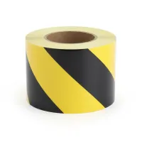 Černo-žlutá levá reflexní výstražná páska - délka 45 m, šířka 10 cm