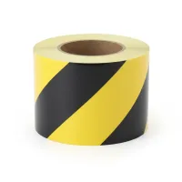Černo-žlutá pravá reflexní výstražná páska - délka 45 m, šířka 10 cm