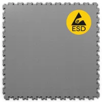 Šedá plastová (PVC) zátěžová dlažba Fortelock Industry ESD (kůže) - délka 51 cm, šířka 51 cm, výška 0,7 cm