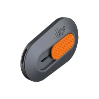 Černo-oranžový plastový malý bezpečnostní polohovatelný nůž na krabice SLICE - délka 6,2 cm, šířka 3,8 cm, výška 1,2 cm