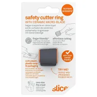 Černo-oranžový plastový malý bezpečnostní univerzální nůž SLICE - délka 2,7 cm, šířka 2,2 cm, výška 2,5 cm