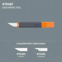 Černo-oranžový plastový odjehlovací nůž SLICE - délka 16,5 cm, šířka 2,3 cm, výška 0,8 cm