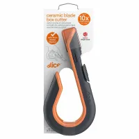 Černo-oranžový plastový polohovatelný nůž na krabice SLICE - délka 17 cm, šířka 8,6 cm, výška 1,8 cm