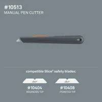 Černo-oranžový plastový polohovatelný nůž na krabice SLICE - délka 13,4 cm, šířka 1,7 cm, výška 1,7 cm