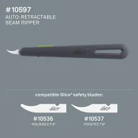 Černo-zelený plastový rozparovací samozatahovací nůž SLICE - délka 14,7 cm, šířka 2,1 cm, výška 0,8 cm