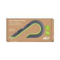 Černo-zelený plastový samozatahovací nůž na krabice SLICE - délka 17 cm, šířka 8,6 cm, výška 1,8 cm