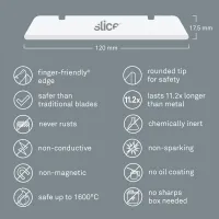 Keramická náhradní jednostranná čepel (zaoblená špička) - délka 12 cm, šířka 1,8 cm, tloušťka 1,3 mm - 4 ks