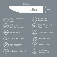 Keramická náhradní jednostranná zakřivená čepel (zaoblená špička) - délka 3,3 cm, šířka 0,6 cm, tloušťka 0,5 mm - 4 ks