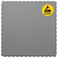 Šedá plastová (PVC) zátěžová dlažba Fortelock XL ESD (hadí kůže) - délka 65,3 cm, šířka 65,3 cm, výška 0,4 cm