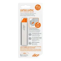 Šedý kovový polohovatelný nůž na krabice SLICE - délka 9,2 cm, šířka 2,2 cm, výška 0,6 cm