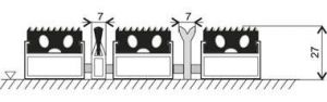 Gumová hliníková kartáčová venkovní vstupní rohož FLOMA Alu Extra - délka 80 cm, šířka 120 cm, výška 2,7 cm