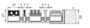 Gumová hliníková kartáčová venkovní vstupní rohož FLOMA Alu Extra - délka 80 cm, šířka 120 cm, výška 2,7 cm