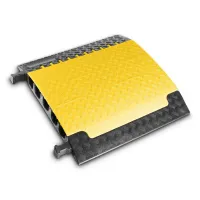 Černo-žlutý plastový kabelový most s transparentním víkem (2x61x59, 2x62x65, 1x60x63) DEFENDER XXL LUX - délka 70 cm, šířka 69,6 cm, výška 8,7 cm