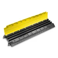 Černo-žlutý plastový kabelový most s víkem (2x30x35, 1x35x35) DEFENDER MINI - délka 105 cm, šířka 29 cm, výška 5 cm