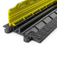 Černo-žlutý plastový kabelový most s víkem (2x30x35) DEFENDER MICRO 2 - délka 100,5 cm, šířka 27,3 cm, výška 4,5 cm