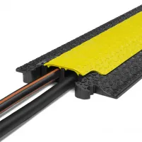 Černo-žlutý plastový kabelový most s víkem (2x30x35) DEFENDER MICRO 2 - délka 100,5 cm, šířka 27,3 cm, výška 4,5 cm