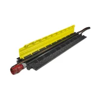 Černo-žlutý plastový kabelový most s víkem (2x30x35) DEFENDER MICRO 2 - délka 100,5 cm, šířka 27,3 cm, výška 4,5 cm