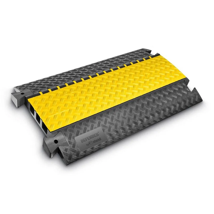 Černo-žlutý plastový kabelový most s víkem (1x45x50, 2x49x52) DEFENDER 3 - délka 105 cm, délka 60,5 cm, výška 7,3 cm