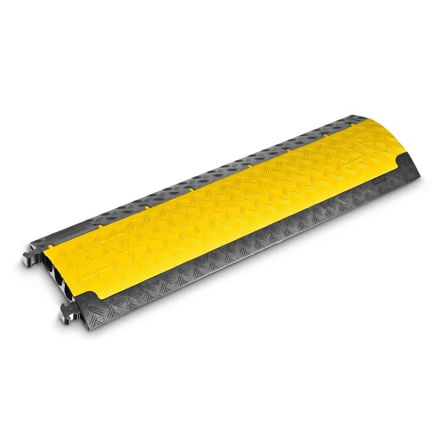 Černo-žlutý plastový kabelový most s víkem (2x30x35, 1x35x35) DEFENDER MINI - délka 105 cm, šířka 29 cm, výška 5 cm