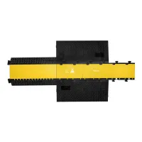 Černo-žlutý plastový modulární kabelový most s víkem (5x34,5x38,6) DEFENDER MIDI 5 2D - délka 100 cm, šířka 32,5 cm, výška 5,4 cm