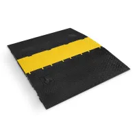 Černo-žlutý plastový modulární kabelový most s víkem (5x34,5x38,6) DEFENDER MIDI 5 2D - délka 100 cm, šířka 32,5 cm, výška 5,4 cm