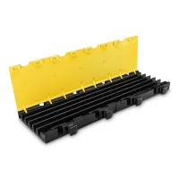 Černo-žlutý plastový modulární kabelový most s víkem (5x34,5x38,6) DEFENDER MIDI 5 2D - délka 100 cm, šířka 32,5 cm, výška 5,4 cm