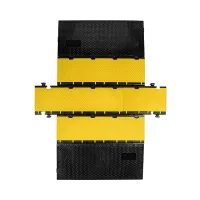 Černo-žlutý plastový modulární kabelový most s víkem (5x34,5x38,6) DEFENDER MIDI 5 2D - délka 100 cm, šířka 32,5 cm, výška 5,4 cm