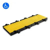 Černo-žlutý plastový modulární kabelový most s víkem (5x34,5x38,6) DEFENDER MIDI 5 2D - délka 100 cm, šířka 32,5 cm, výška 5,4 cm