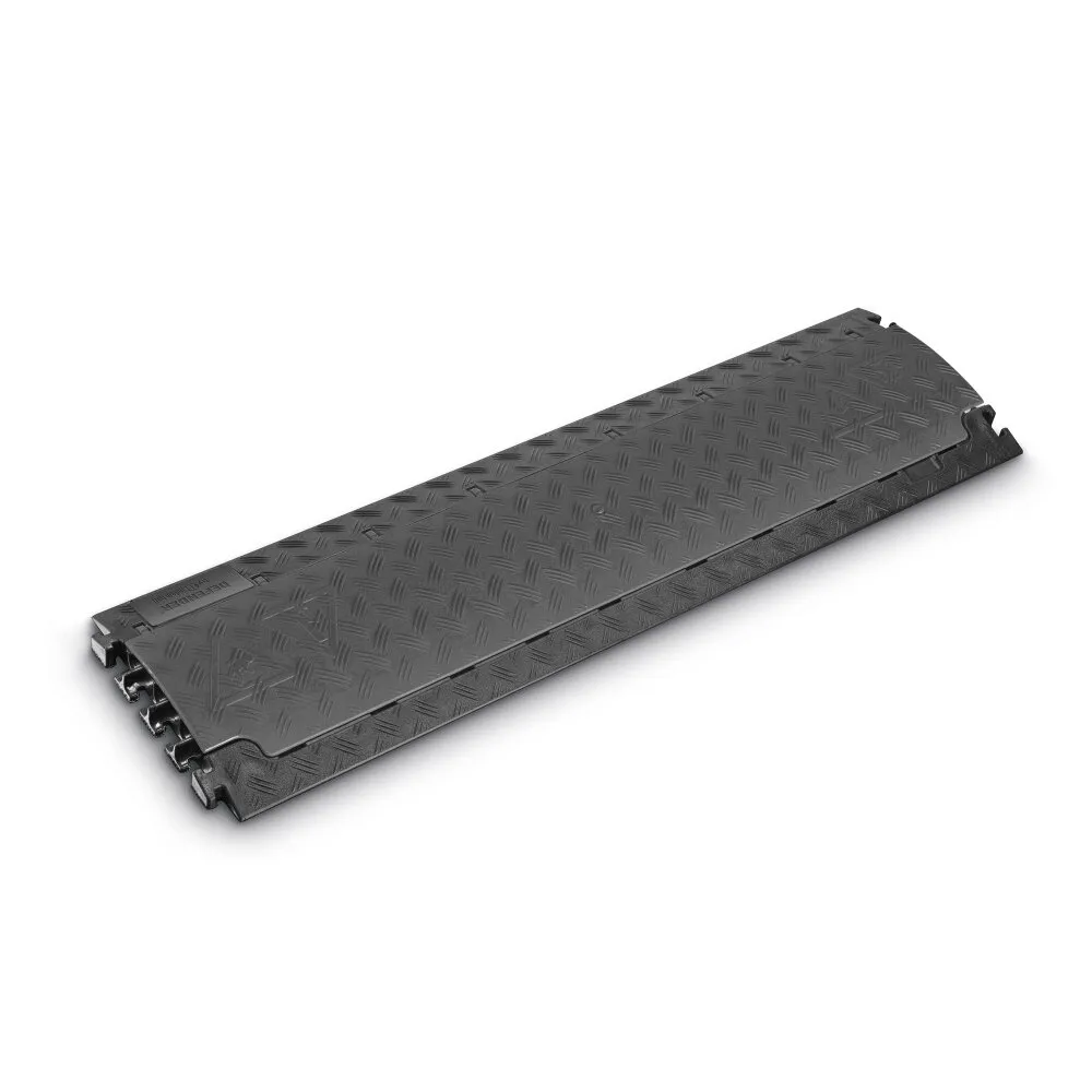 Černý plastový kabelový most s víkem (4x17x18, 2x17x19) DEFENDER NANO - délka 101 cm, šířka 28,5 cm, výška 3,2 cm