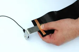 Modrý plastový (PVC) nájezd Fortelock XL ESD (kůže) - délka 65,3 cm, šířka 14,5 cm, výška 0,4 cm