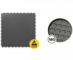 Modrý plastový (PVC) rohový nájezd Fortelock XL ESD (hadí kůže) - délka 14,5 cm, šířka 14,5 cm, výška 0,4 cm