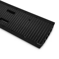 Šedý plastový kabelový most s víkem (2x10x10, 2x12x12) DEFENDER Office - délka 86,5 cm, šířka 12,5 cm, výška 2 cm