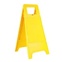 Žlutý plastový výstražný stojan bez potisku - šířka 30 cm, výška 61,5 cm
