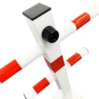 Bílo-červený ocelový skládací parkovací sloupek Hedgehog - šířka 47,5 cm, výška 61 cm