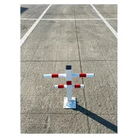 Bílo-červený ocelový skládací parkovací sloupek Hedgehog - šířka 47,5 cm, výška 61 cm