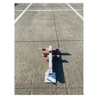 Bílo-červený ocelový skládací parkovací sloupek Hedgehog - šířka 47,5 cm, výška 61 cm