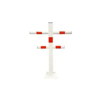 Bílo-červený ocelový skládací parkovací sloupek Hedgehog - šířka 47,5 cm, výška 61 cm