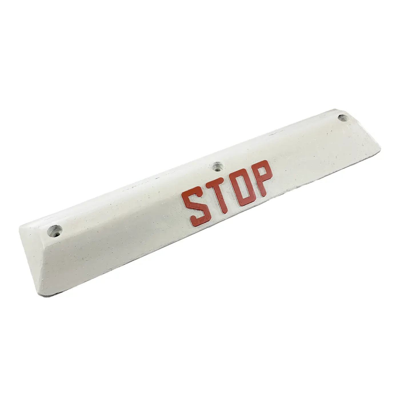 Bílý plastový parkovací doraz FLOMA STOP - délka 90 cm, šířka 20 cm, výška 6,5 cm