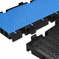 Černo-modrý plastový modulární kabelový most s víkem (5x34,5x38,6) DEFENDER MIDI 5 2D - délka 100 cm, šířka 32,5 cm, výška 5,4 cm