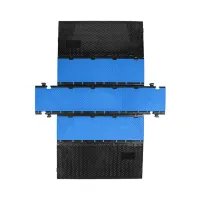 Černo-modrý plastový modulární kabelový most s víkem (5x34,5x38,6) DEFENDER MIDI 5 2D - délka 100 cm, šířka 32,5 cm, výška 5,4 cm