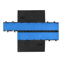 Černo-modrý plastový modulární kabelový most s víkem (5x34,5x38,6) DEFENDER MIDI 5 2D - délka 100 cm, šířka 32,5 cm, výška 5,4 cm