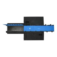 Černo-modrý plastový modulární kabelový most s víkem (5x34,5x38,6) DEFENDER MIDI 5 2D - délka 100 cm, šířka 32,5 cm, výška 5,4 cm