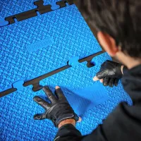 Černo-modrý plastový modulární kabelový most s víkem (5x34,5x38,6) DEFENDER MIDI 5 2D - délka 100 cm, šířka 32,5 cm, výška 5,4 cm