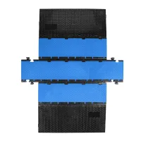 Černo-modrý plastový modulární kabelový most s víkem (5x34,5x38,6) HV - délka 50 cm, šířka 32,5 cm, výška 5,4 cm