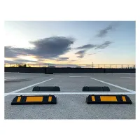 Černo-oranžový gumový parkovací doraz (sada) - délka 60 cm, šířka 11,5 cm, výška 10 cm