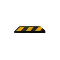 Černo-žlutý gumový reflexní parkovací doraz - délka 55 cm, šířka 15 cm, výška 10 cm