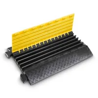 Černo-žlutý plastový kabelový most s transparentním víkem (5x34x36) DEFENDER MIDI 5 LUX - délka 87 cm, šířka 53,8 cm, výška 5,5 cm